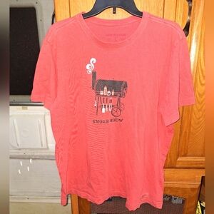Life is Good Red "Smoke Show" Graphic T-Shirt In A Mens Size Large